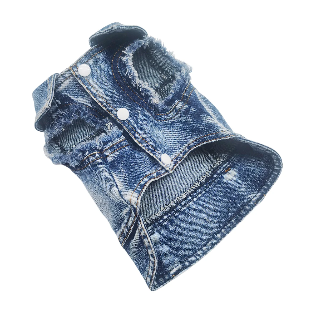 Chaleco con arnés de mezclilla para perros pequeños, ropa para cachorros, chaqueta vaquera, disfraz de Yorkie, caniche, Chihuahua, traje de gato, primavera, XS-XXL - imagen 4