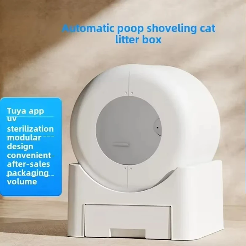 Caja de arena inteligente cerrada grande para gatos, desodorante de limpieza automática a prueba de salpicaduras, inodoro para gatos, productos para mascotas, suministros de limpieza
