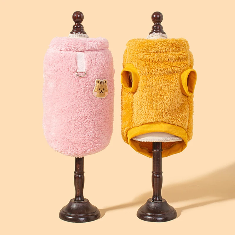 Otoño e Invierno, superventas, lindo oso, cordero, chaleco de terciopelo para mascotas, ropa para gatos y perros, ropa cálida y gruesa para mascotas - imagen 4