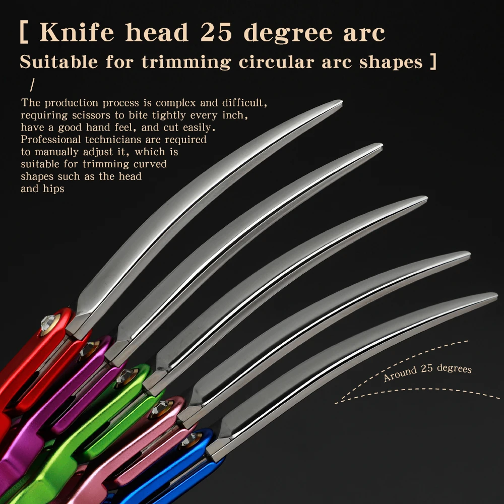 Tijeras de corte de pelo de mascotas, cuchillas doradas especiales, tijeras curvas, artefacto de corte de pelo de perro, tijeras de corte de pelo de peluche para el hogar - imagen 2