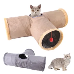 Túnel interactivo para gatos con bola – 3 agujeros y estructura plegable