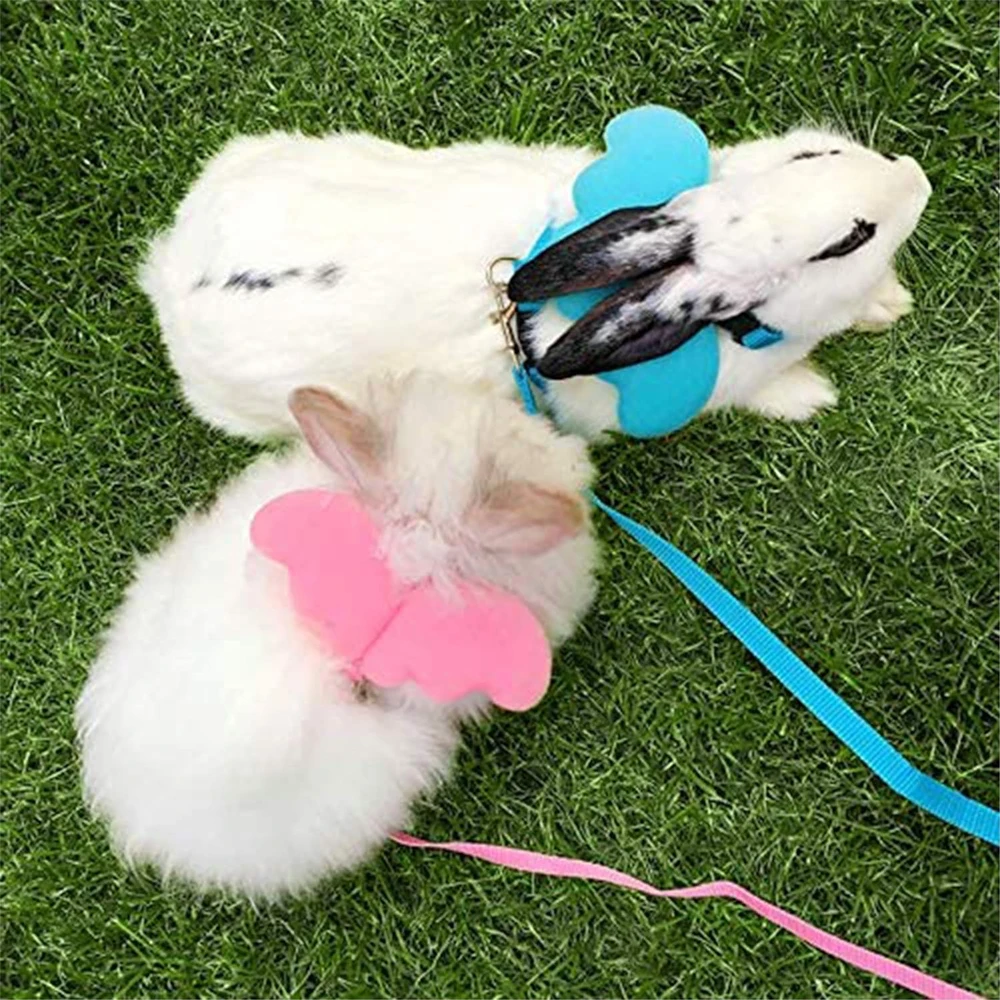1 Juego de arnés y correa para conejos y gatos con alas de Ángel, accesorios personalizados para conejos, ropa para hámster - imagen 2