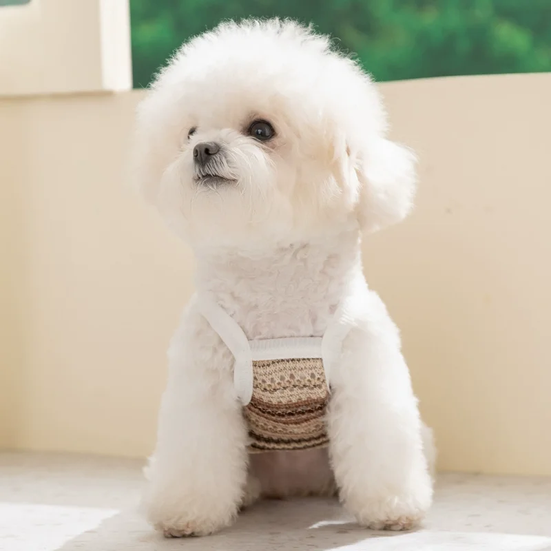 Chaleco a rayas de malla para perro y gato con anilla D – Ropa verano - imagen 2