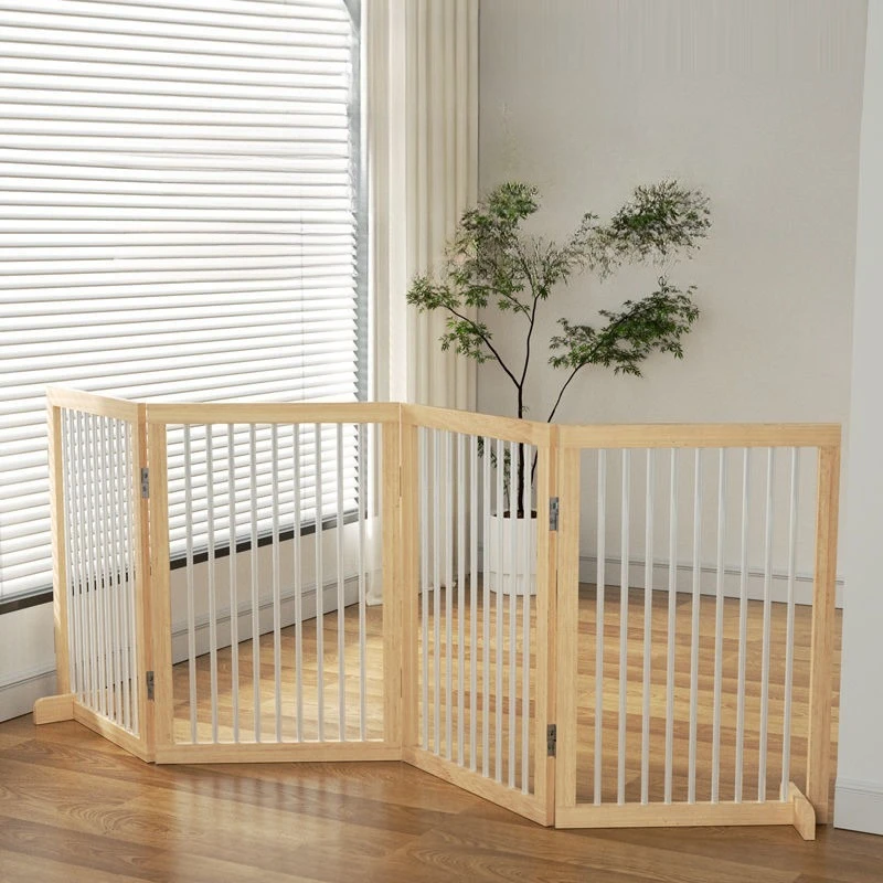 Valla de madera para perros, valla plegable para perros, perro, cachorro, gato, gatito, puerta de partición plegable, puerta de parque infantil, barrera de seguridad - imagen 4