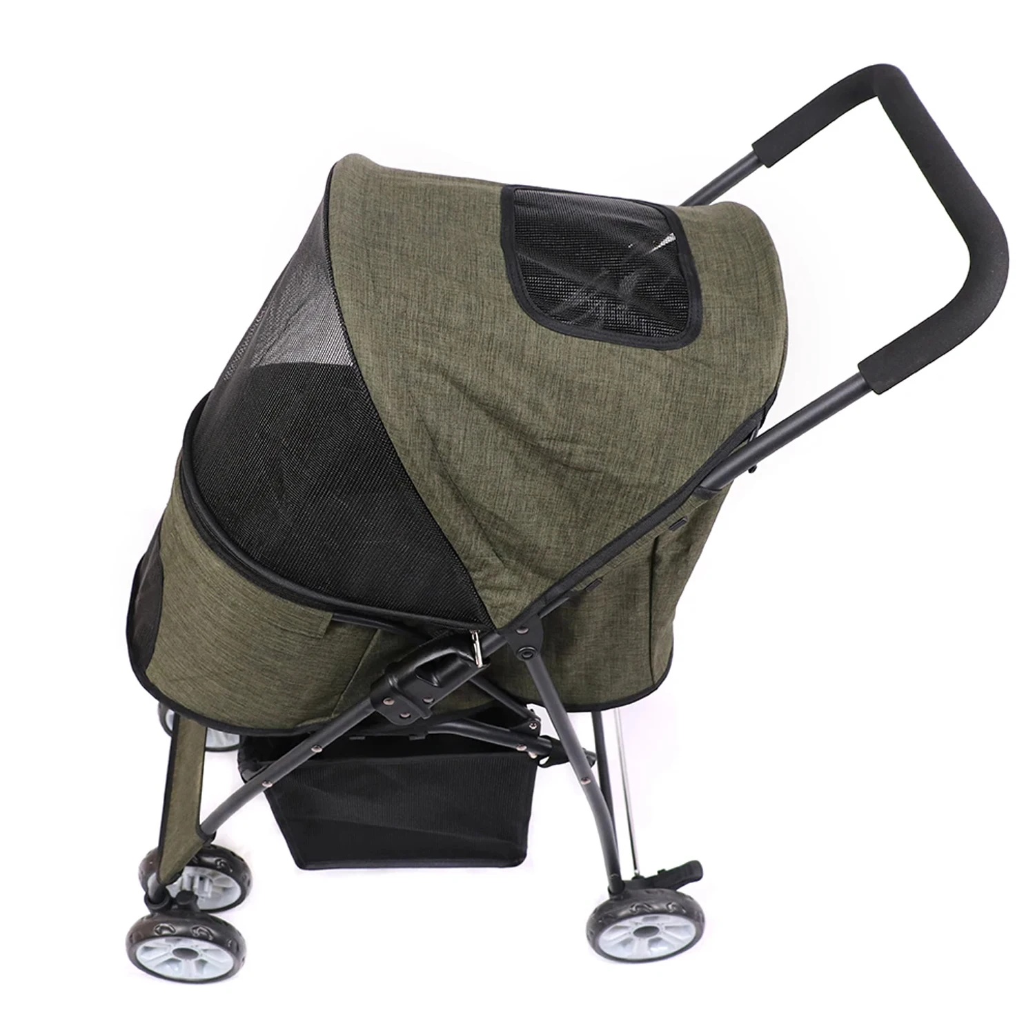 Cochecito para mascotas plegable para perros y gatos, carrito portátil para viajes al aire libre para caminar, perros y gatos pequeños, cochecito portátil para perros y gatos - imagen 5