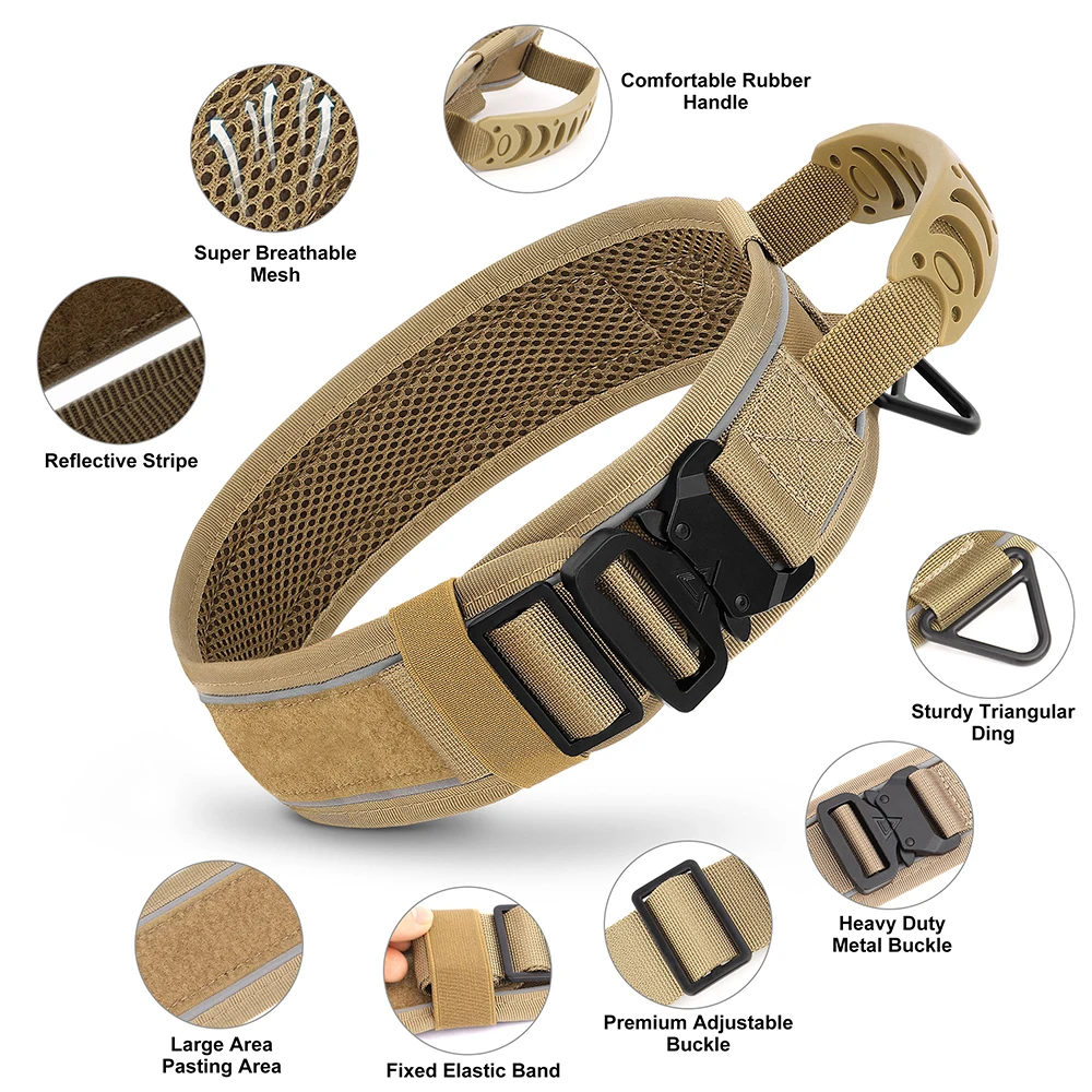 Collar táctico para perros – nylon ajustable, resistente y reflectante - imagen 4