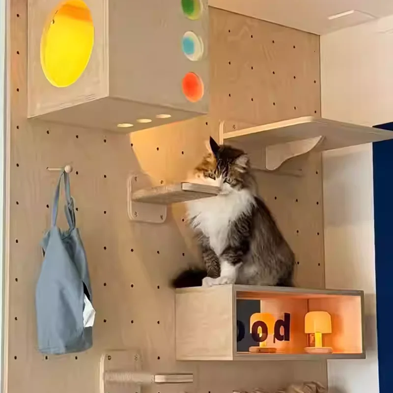 Marco de escalada para gatos, plataforma de salto de estilo de pared, muebles para gatos montados en la pared, pasos para gatos colgantes en la pared, juguetes de escalada