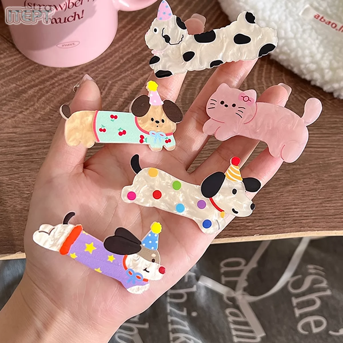 Pinza para el pelo de gato y cachorro de dibujos animados, 5 uds. - imagen 5