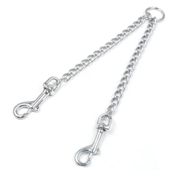 Acoplador doble de acero inoxidable para pasear perros juntos
