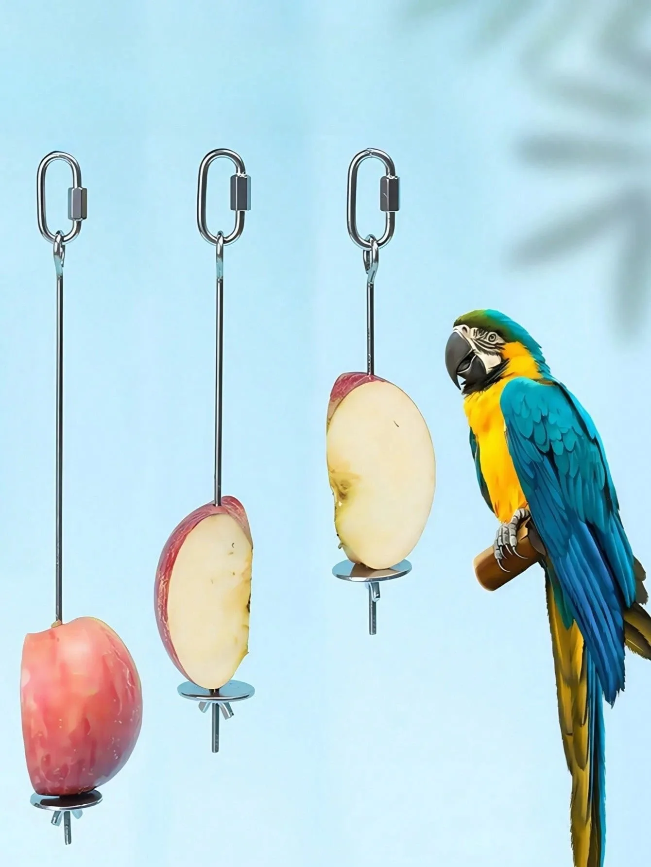 Tenedor fruta acero inoxidable loro – pincho Fruits para jaula