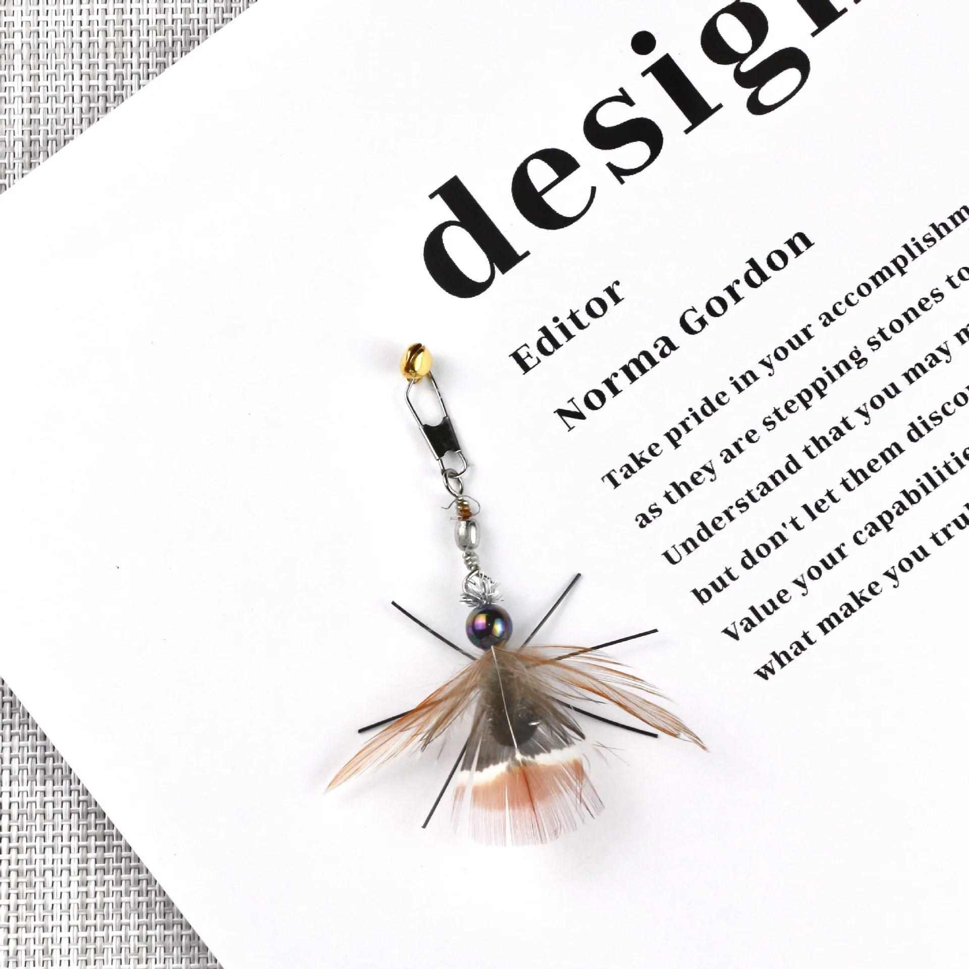 Varita de juguete para mascotas, accesorios de palo de teaser para gatos, insectos artificiales, cabezal de repuesto de pluma marrón, 3 uds./4 Uds. - imagen 4