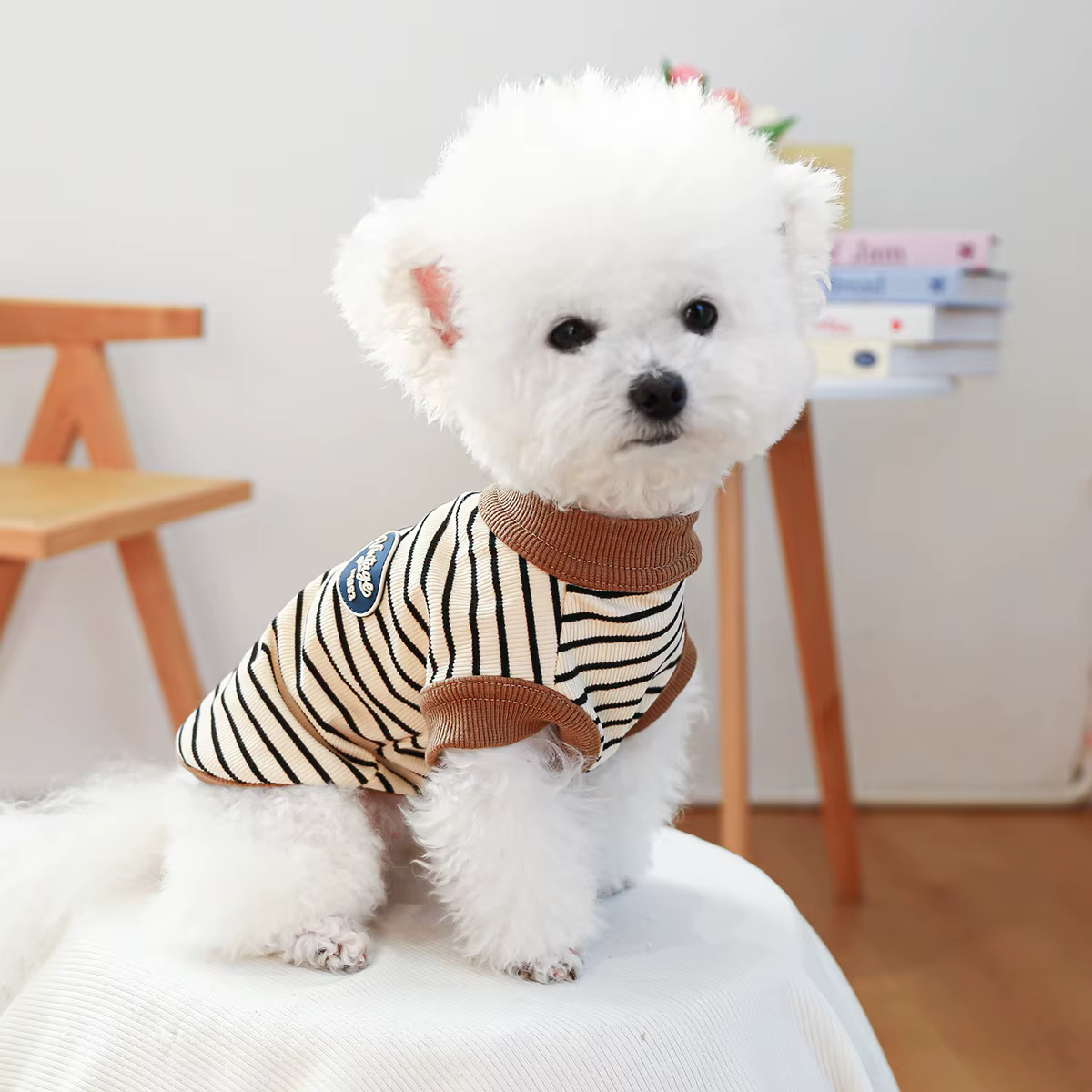 Camiseta sin mangas a rayas para gatos y perros - protección solar - imagen 2