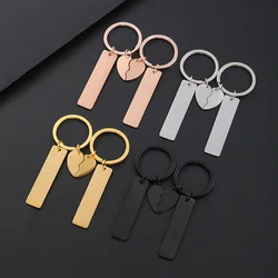10 pares de llaveros de acero inoxidable personalizables para parejas