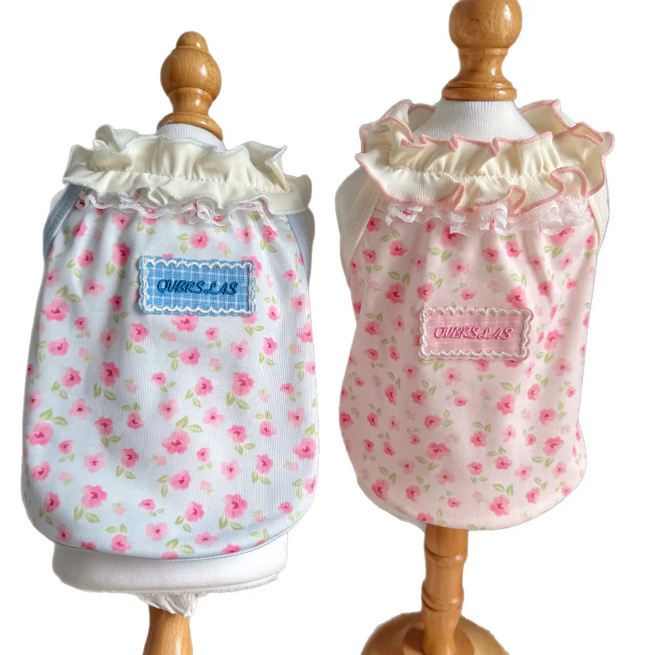 Chaleco con lazo Floral de primavera para mascotas, Top con tirantes para perros y gatos, falda bonita de fresa, vestidos para perros de peluche para perros pequeños - imagen 5
