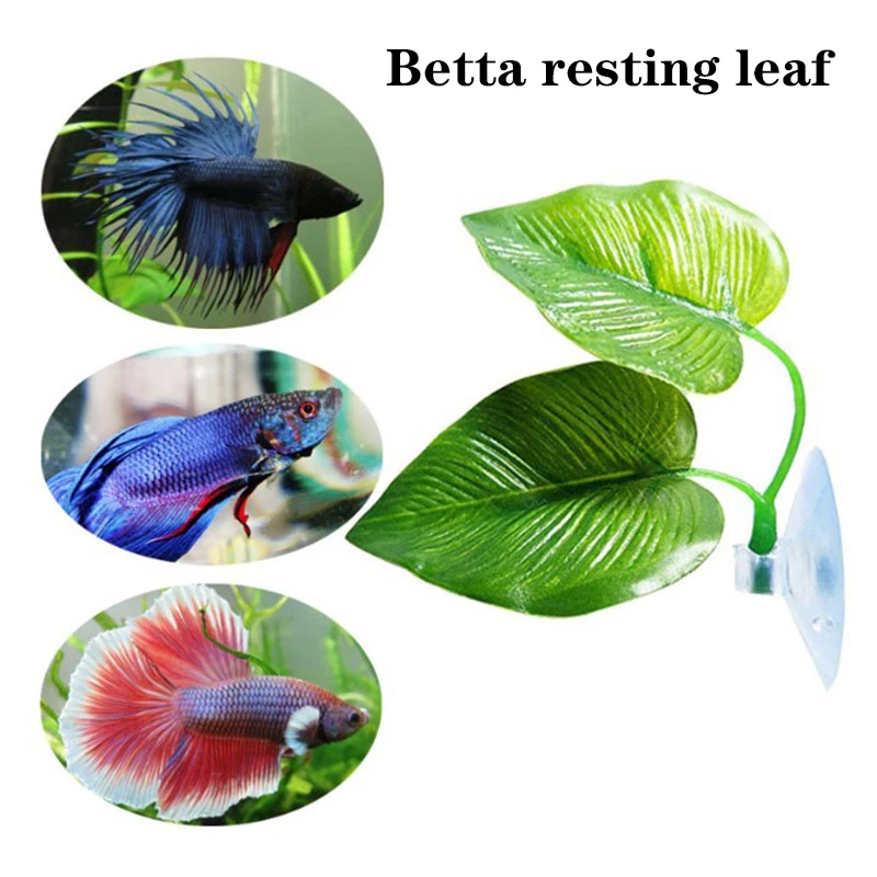 Soporte para peces Betta, plantas de hojas de acuario, decoración, Spawning, planta ornamental, juego de peces Betta, relajación, hamaca de hojas de piel Artificial - imagen 2