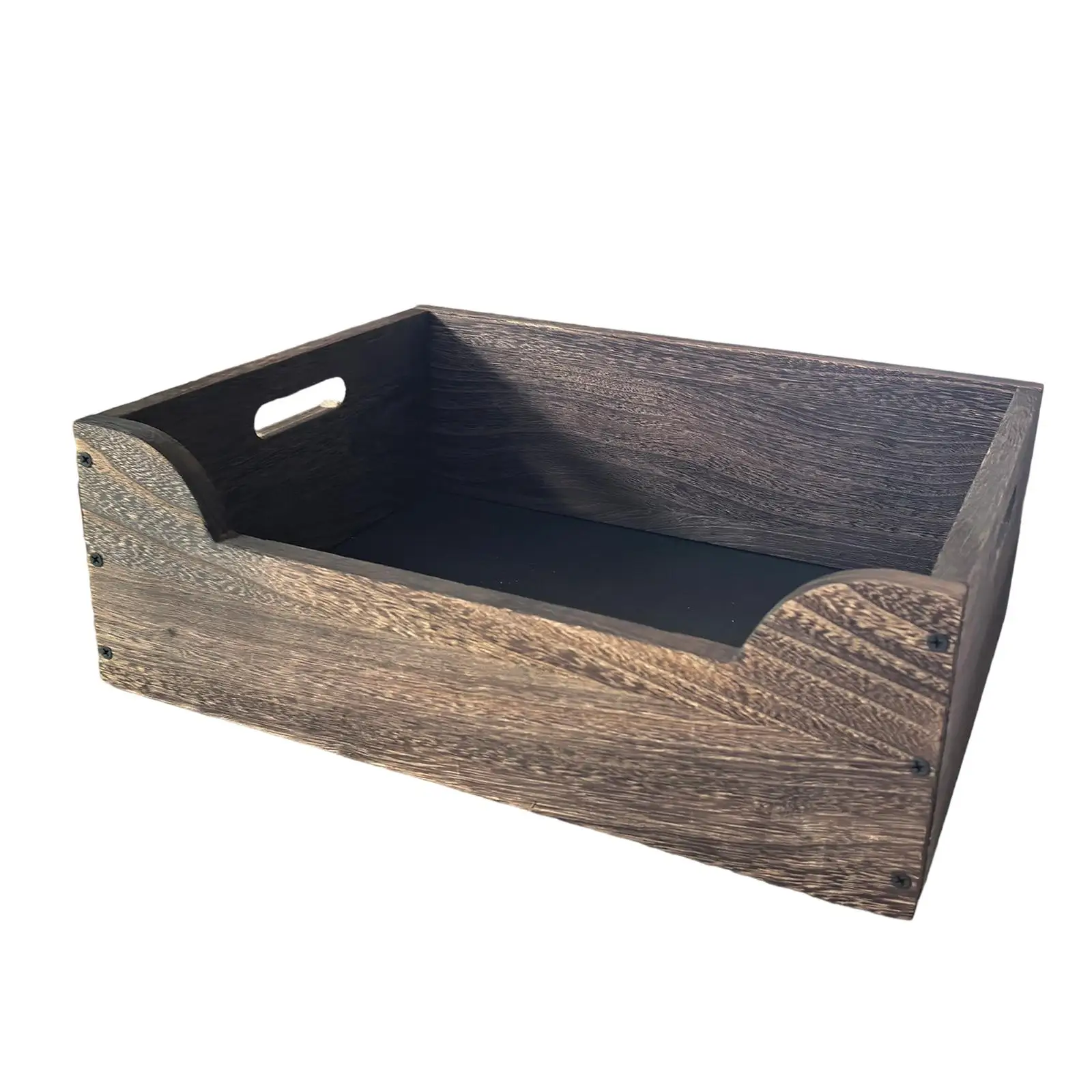 Inodoro de arena para gatos de madera resistente para gatos pequeños y grandes, sartén semicerrada para esquina, dormitorio, balcón, apartamento - imagen 4