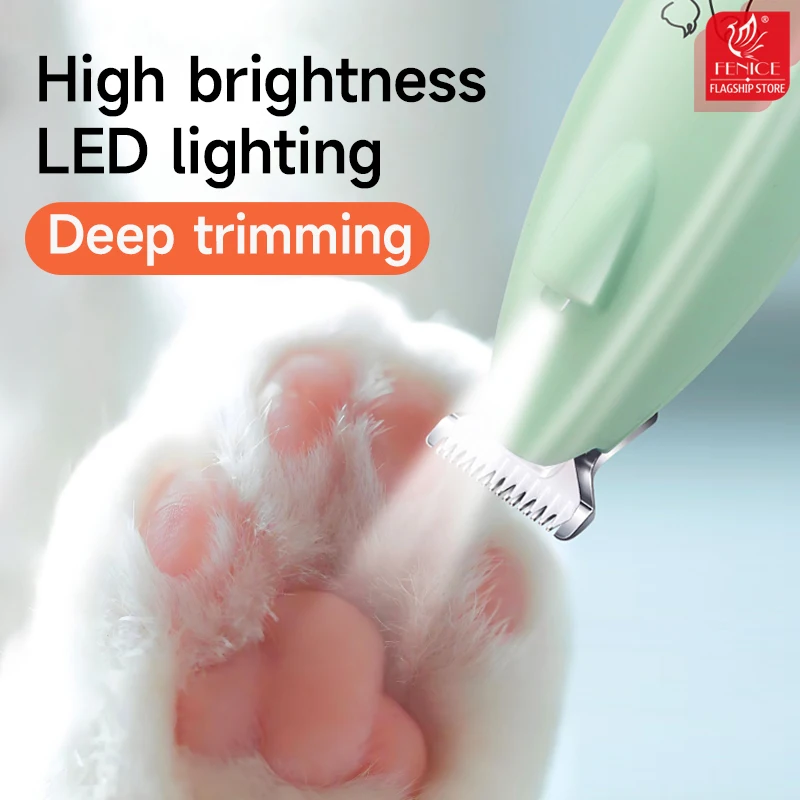 Fenice-cortadora de pata de perro y gato, pelo de orejas, ojos, zona íntima, con luz LED, cortadora de pelo para mascotas, cortadora de perros para el cuidado, hoja ancha de 18mm - imagen 3