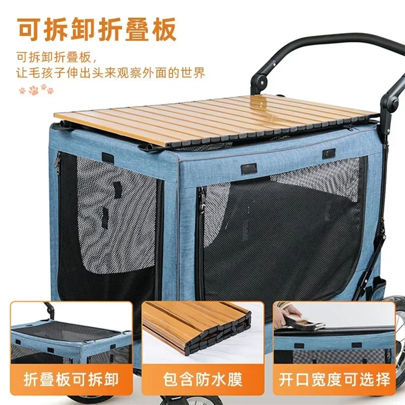 Carro grande para gatos y mascotas, carrito gigante para viajes de perros, cochecitos grandes para perros - imagen 5