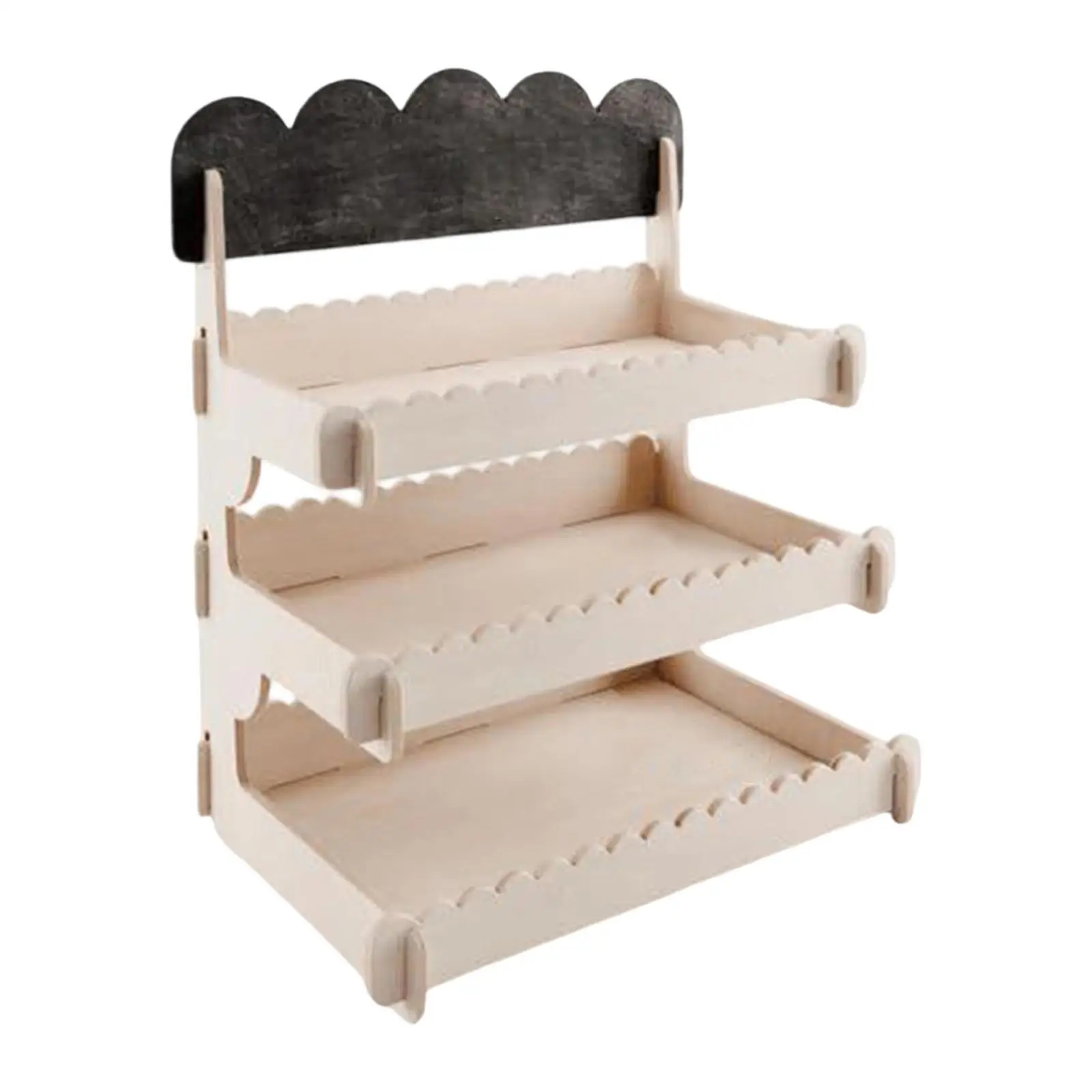 Wooden Display Rack Storage Rack 3-tier Large Capacity Multifunctional Gifts Cupcake Stand for Candy Farmers Market Snack