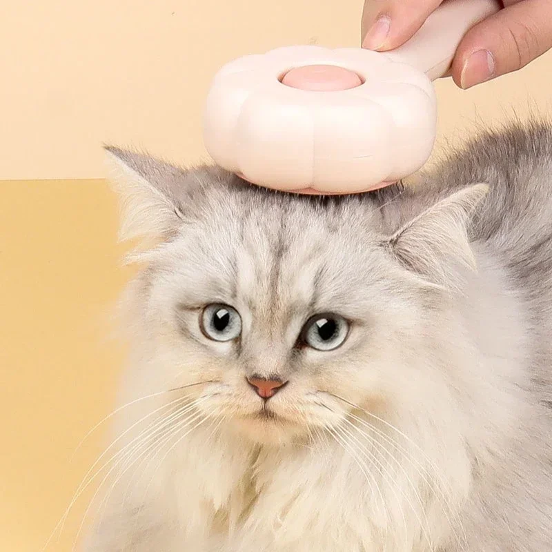 Cómodo peine para el pelo de mascotas en forma de girasol, dispositivo de belleza para el pelo de gato, depilación de perros y gatos, suministros de cuidado de limpieza, accesorios para gatos