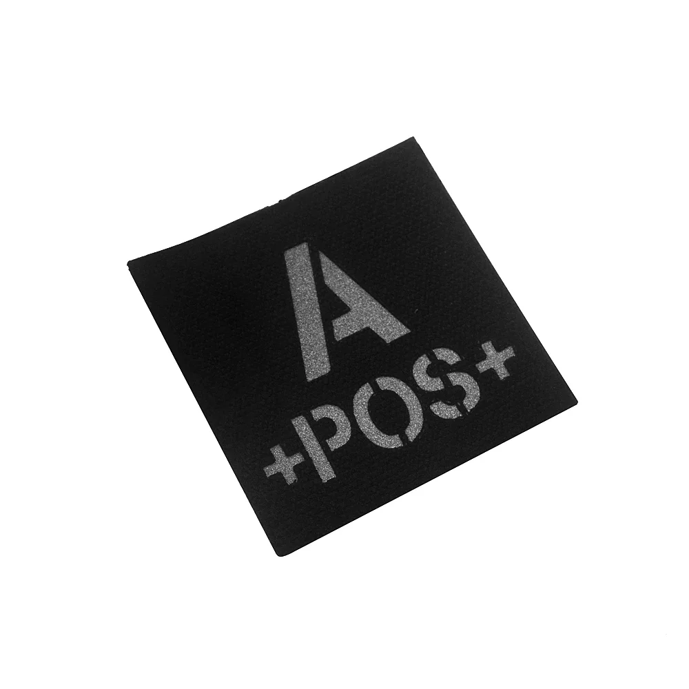 Parche reflectante tipo sangre, insignia para brazalete, retroceso de primeros auxilios, decorativo, apliques de costura, parches tácticos, A, B, O, AB