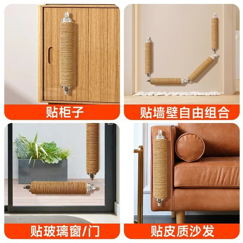 Marco de escalada para gatos, juguete para mascotas, loco, resistente a los arañazos, Simple, se puede pegar en cualquier lugar, sin perforaciones, columna rascadora para gatos adjunta en la pared - imagen 2