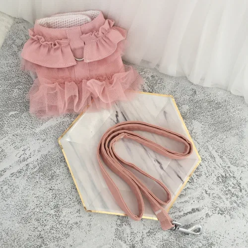 Ropa para perros, chaleco fino de primavera, falda, correa para el pecho, cuerda de tracción, gato, Teddy, perro pequeño, Collar para perro, accesorios para cachorros