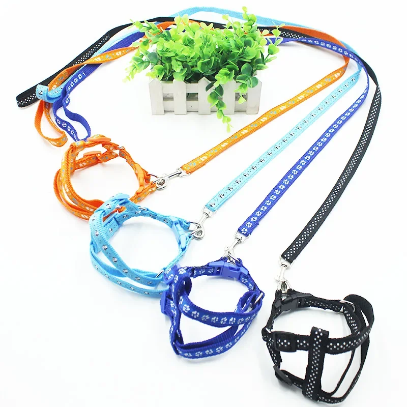Collar para perro pequeño y gato, correa de arnés ajustable, chaleco para cachorro, para caminar al aire libre, Chihuahua, Terier, Schnauzer, Nyloon