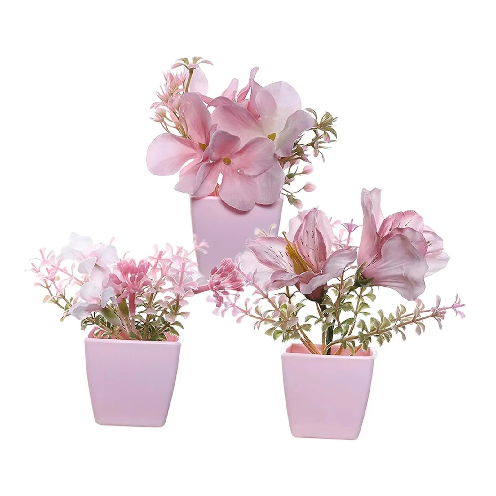 3 uds flores falsas en maceta accesorios para fotos plantas falsas flores artificiales decoración de escritorio para mesa casa estantería sala de estar