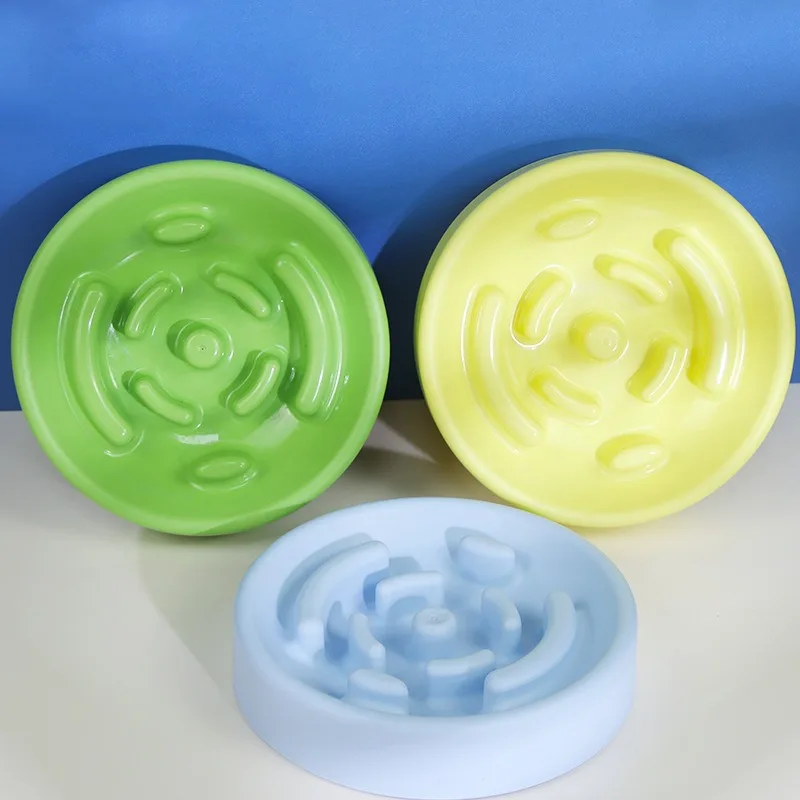 Cuenco de comida lenta para perros, prevención de estrangulamiento, cuenco de comida lenta para perros pequeños y medianos, suministros para mascotas engrosados redondos antihinestos - imagen 2