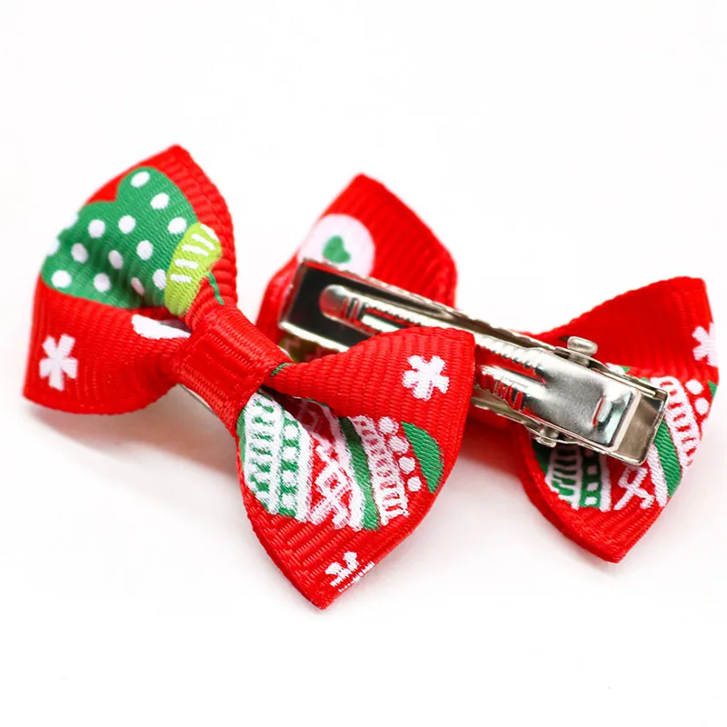 Horquilla para el pelo hecha a mano para perros y gatos, mezcla de colores navideña, horquilla, accesorios de aseo para Chihuahua