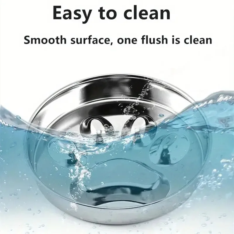 Cuenco de acero inoxidable de primera calidad para mascotas, protección de la columna Cervical para perros y gatos, prevención de choques, cuenco de comida lenta - imagen 5