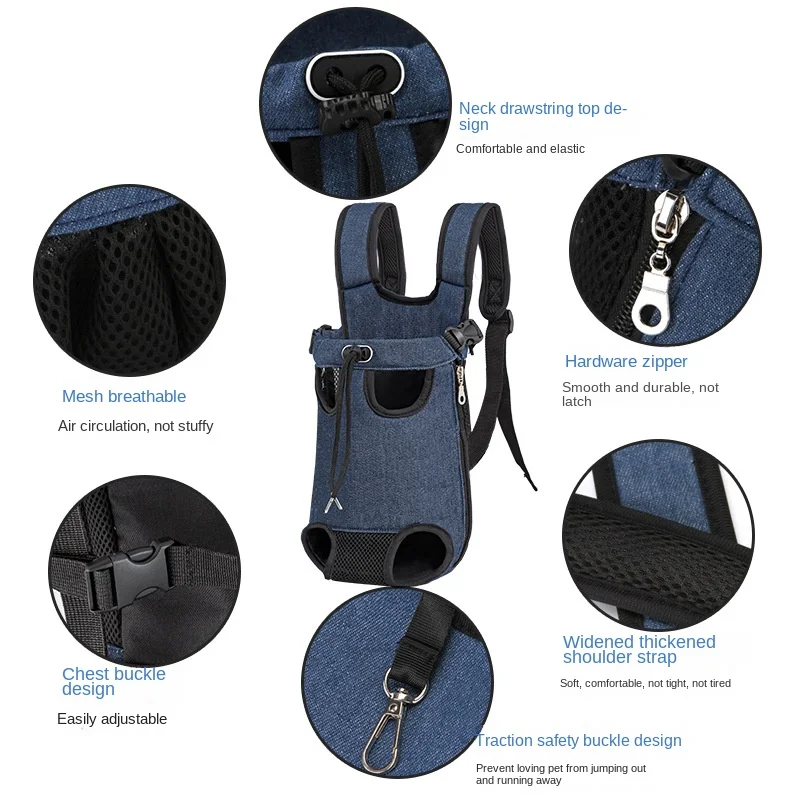 Mochila portátil para gatos, bolsa para caminar en el pecho y hombros, adecuada para las cuatro estaciones, 1,5-9,5 kg, disponible para mascotas - imagen 4