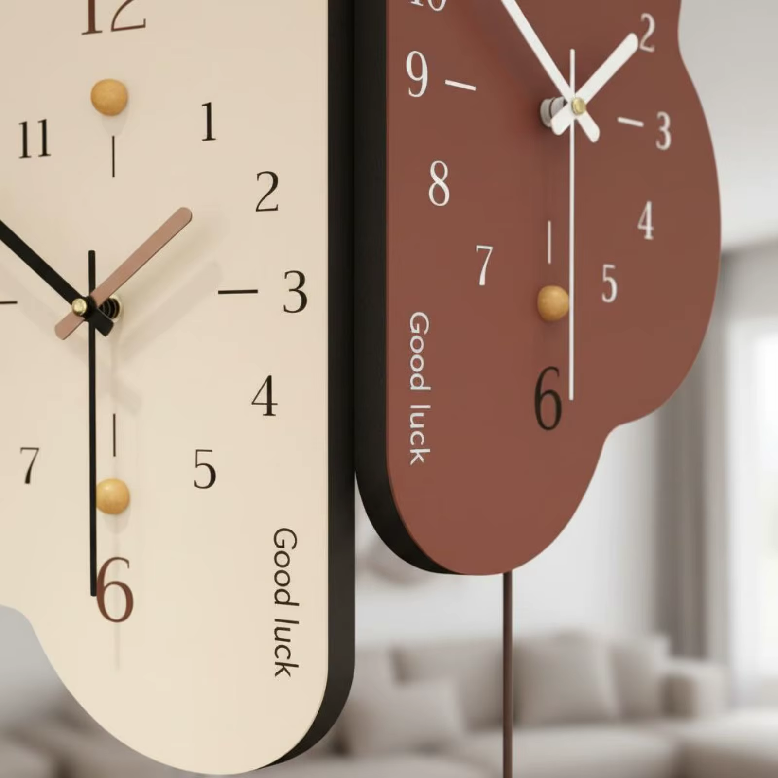 Reloj de pared doble cara silencioso para esquina – decoración funcional