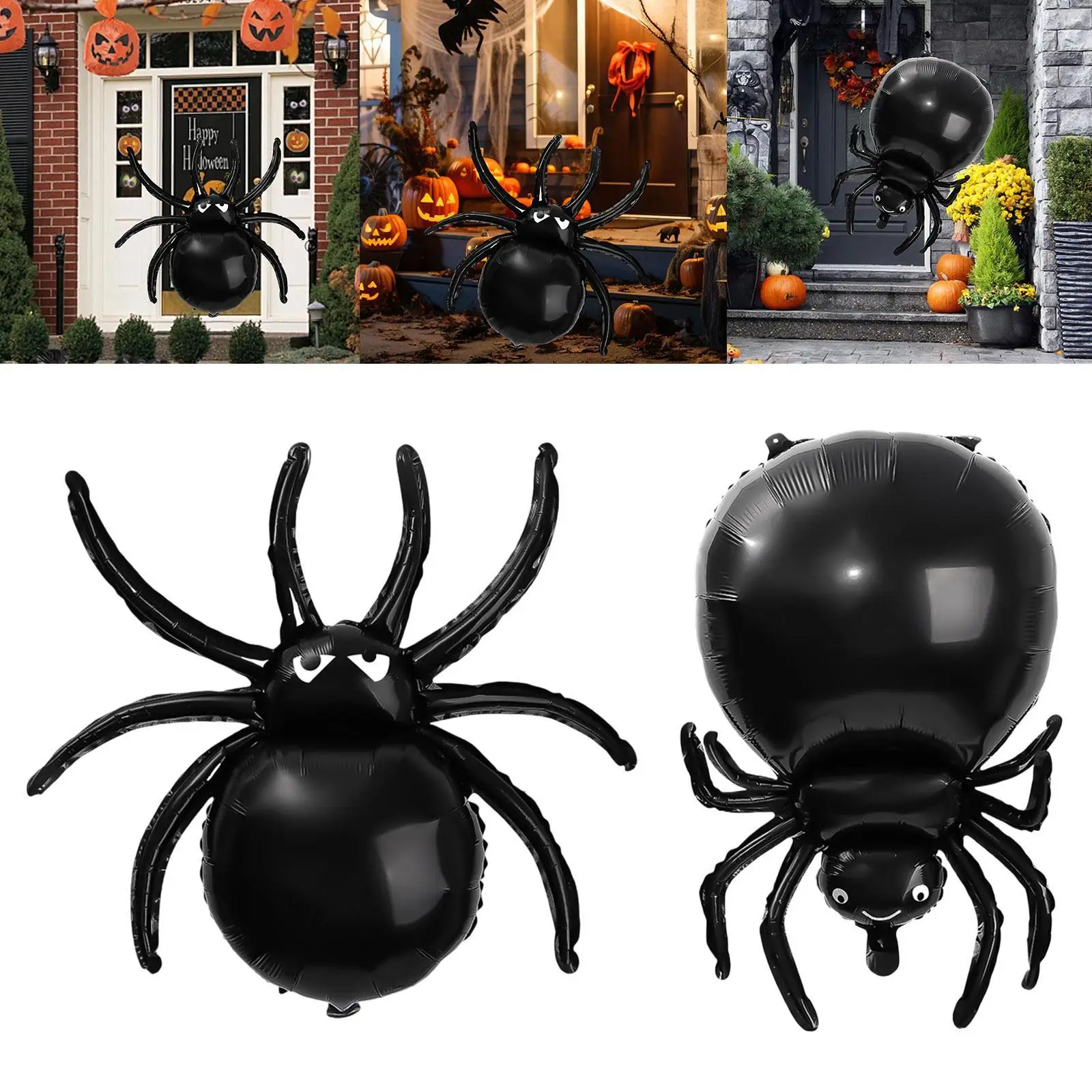 Halloween Black Araneid Balloon Ideal Gift Photo Props Spooky Holiday Ornament for Home Showcase Birthday Shopping Mall Indoor