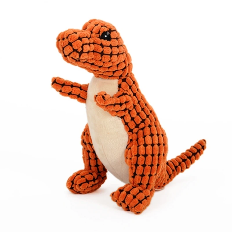 Gatos y perros, juguetes de dinosaurios de peluche para mascotas, dinosaurios de peluche indestructibles, juguetes para masticar, relleno chirriante, suministros para mascotas para perros pequeños y grandes - imagen 4