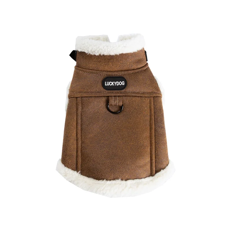 Chaqueta de felpa para mascotas de otoño/invierno, chaleco de tracción para perros pequeños y medianos, chaqueta para gatos, ropa para perros pequeños, ropa para cachorros - imagen 5