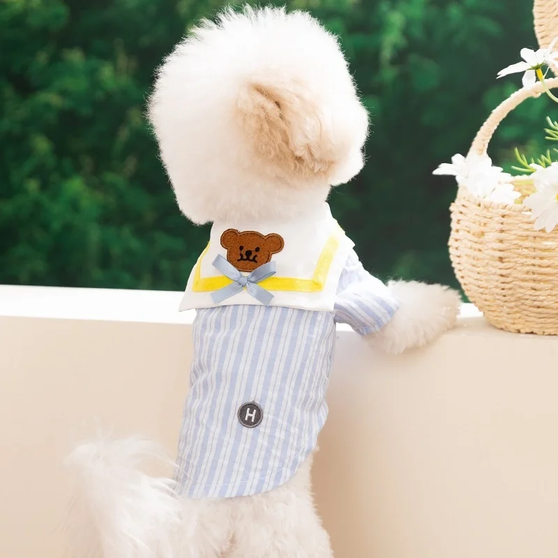 Conjunto verano con lazo para gatos y perros – Estampado oso