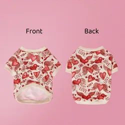 Sudadera con capucha para perros – Diseño corazón alas ángel rojo y crema
