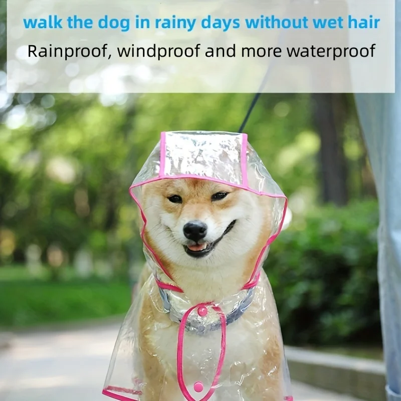 Poncho impermeable de plástico transparente con capucha para mascotas, juguete para perros pequeños y gatos, solo ropa, 1 unidad - imagen 2