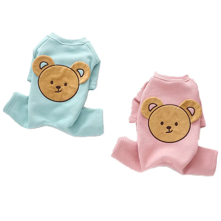 Otoño e Invierno mascota oso de peluche a cuadros mono para perro de cuatro patas abrigo Base de cuatro patas para mascota oso de peluche ropa para perros pequeños pijamas - imagen 5