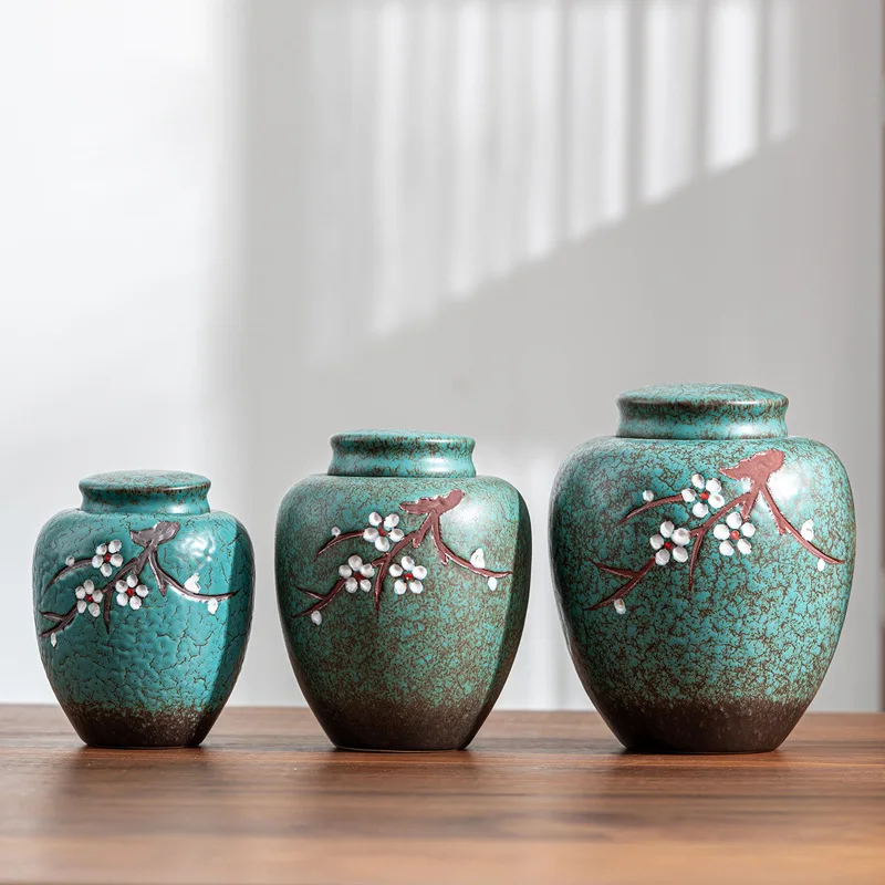 Olla de sello de urna conmemorativa de cerámica para mascotas, ataúd de recuerdo grande, tarro de porcelana, almacenamiento de cenizas humanas, soporte de entierro de recuerdo, grabado - imagen 3