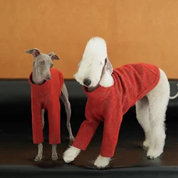 Abrigo rojo de lana para Galgo Italiano – Cálido para invierno