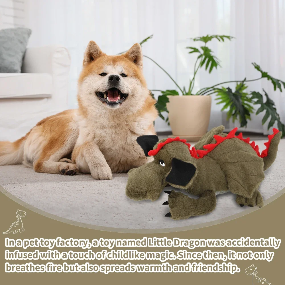 Juguete de latido del corazón para perro Fire Dragon, ayuda de entrenamiento comportamental para cachorros, peluche de ayuda para dormir, compañero de mascota, juguetes para perros inteligentes