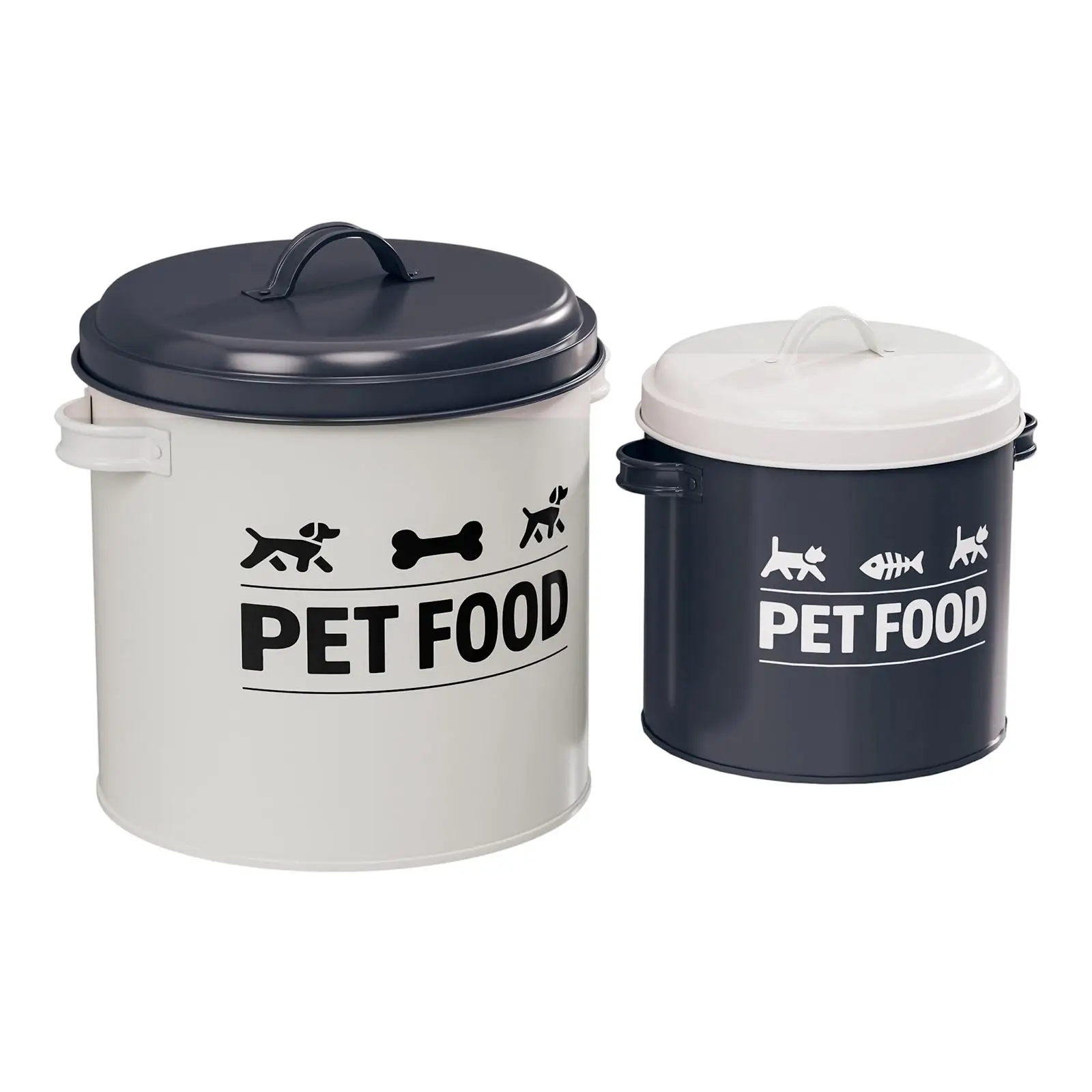 2Pcs Dog Treat Storage Container with Lid, Pet Snack Bucket Sturdy Cat Dog Food Barrel ,Pet Food Storage Container ,