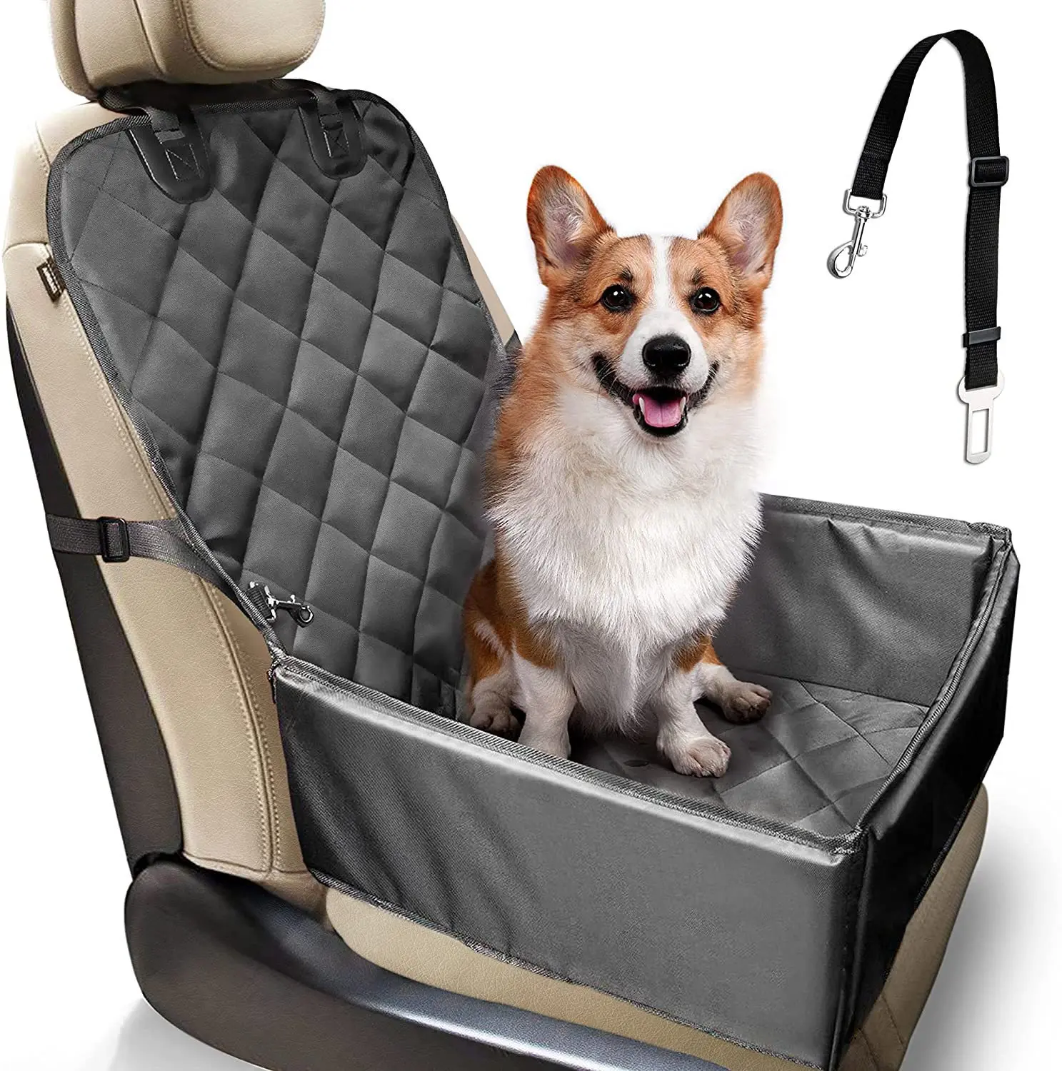 Hamaca para asiento de coche de Mascota, Protector de silla delantera, cesta impermeable para gato, perro, cachorro, antideslizante, portador de vehículo de viaje