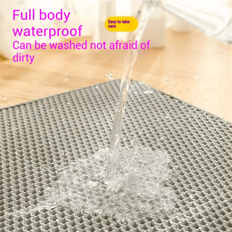 Estera de arena para gatos con filtración de doble capa, estera antideslizante impermeable para gatos, estera de arena limpia para mascotas, estera de inodoro para gatos, estera para caja de arena limpia para mascotas - imagen 5