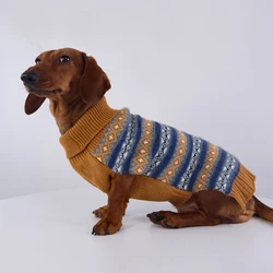 Suéter bohemio tejido a mano para perro salchicha pequeño mediano
