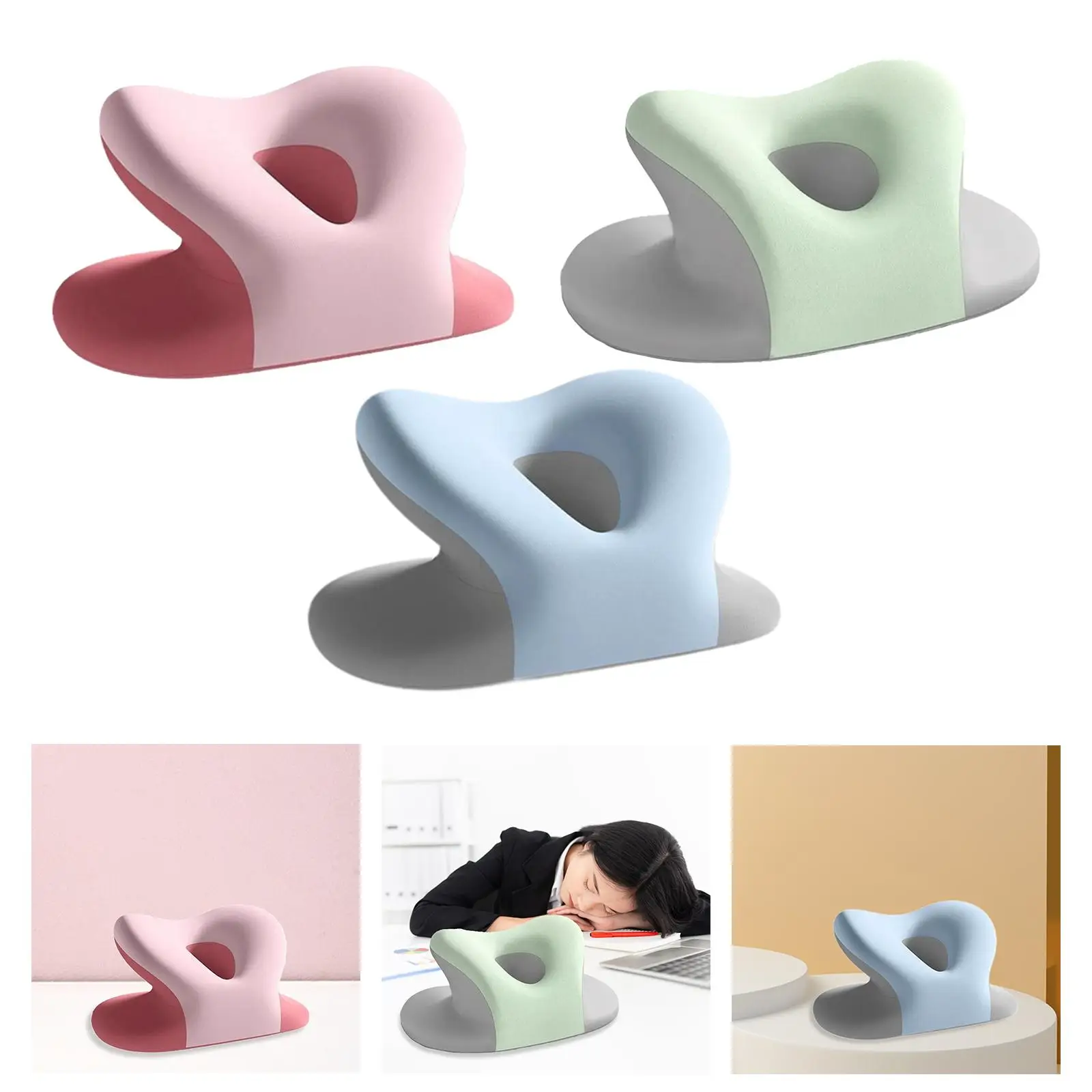Nap Sleeping Pillow Multifunction Neck Cushion Comfortable Head Cushion Slow Rebound Face Down Desk Pillow Face Cradle Neck Pad