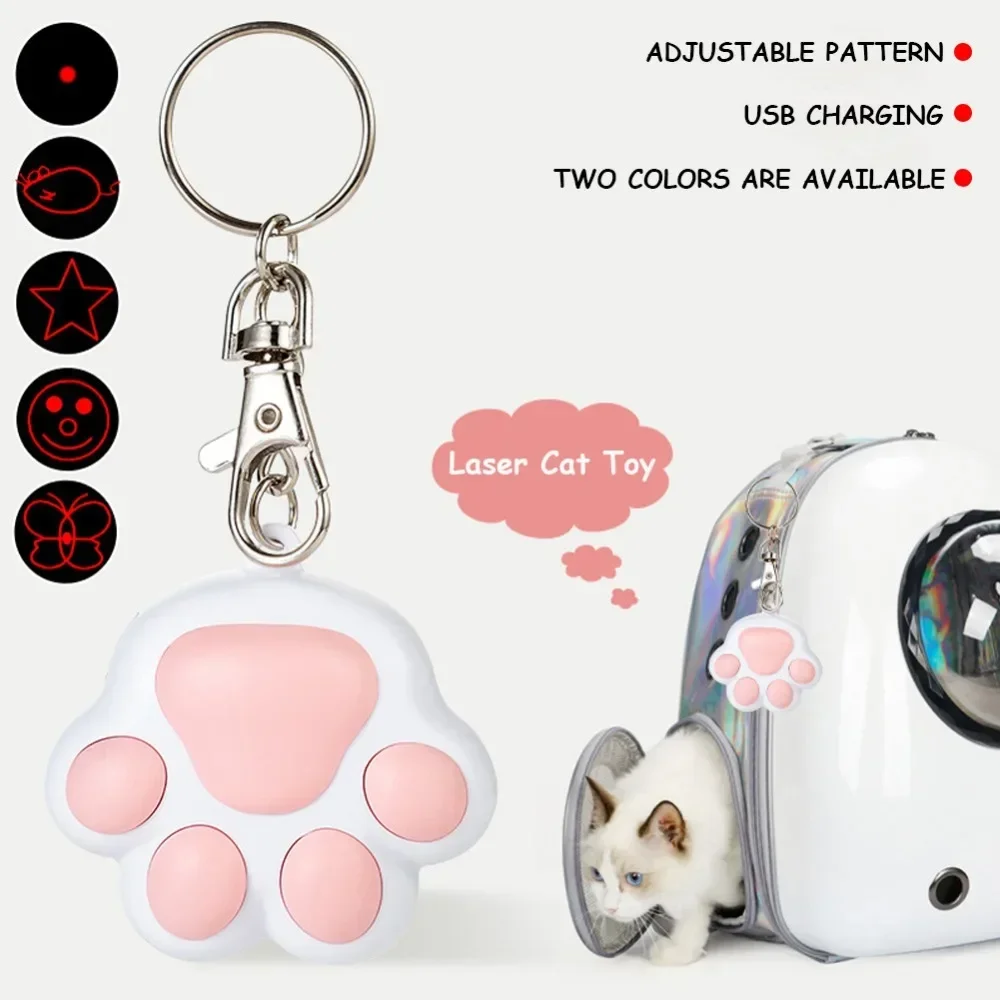 Juguetes láser para Gato, juguete láser multifuncional recargable para gatos, patrón de transformación interactivo, juguete láser para entrenamiento de gatitos, accesorios para perros y gatos - imagen 3